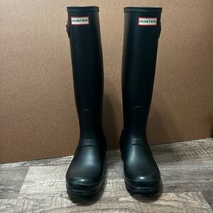 Hunter Original Tall Rain Boots Matte Black - W 8
